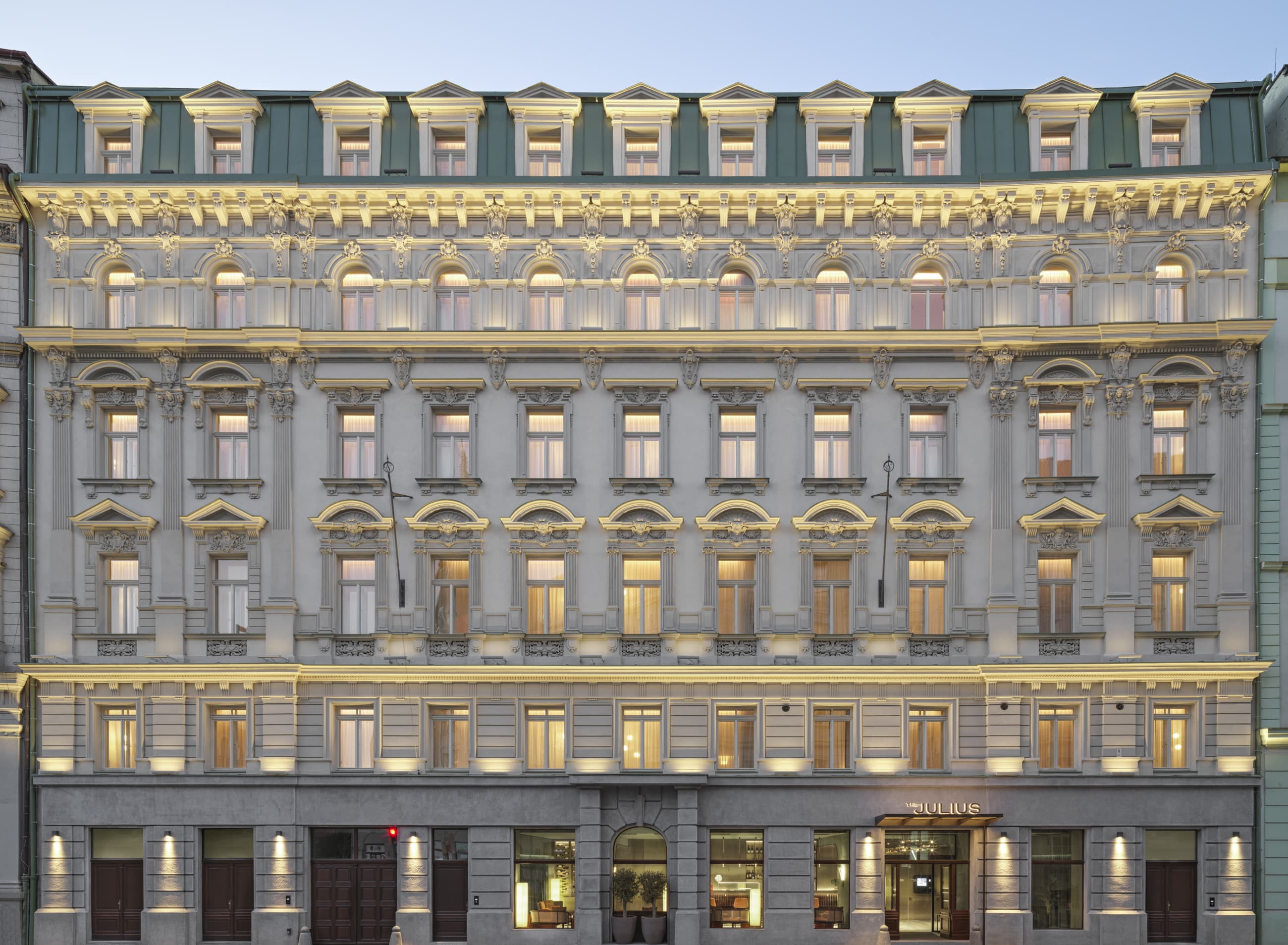 Daytime facade of The Julius Prague